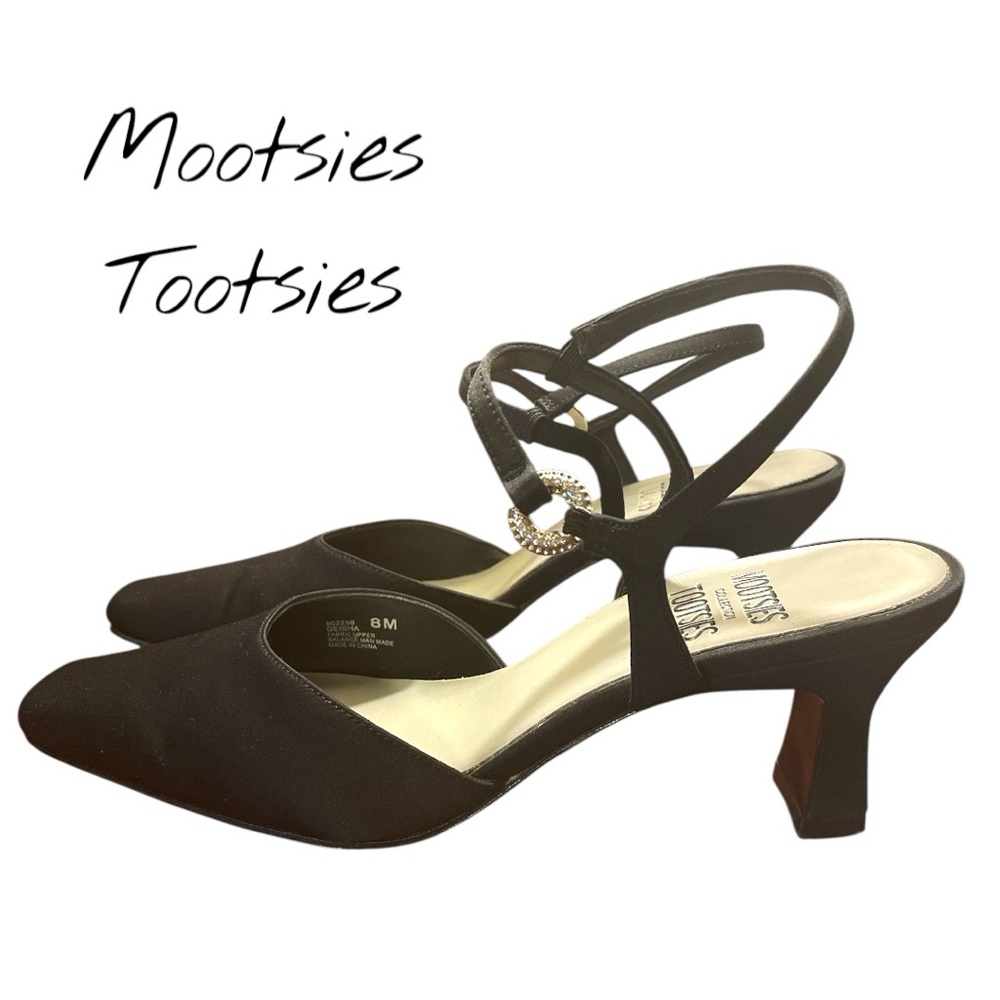 Mootsies Tootsies Black Slingback Heels
